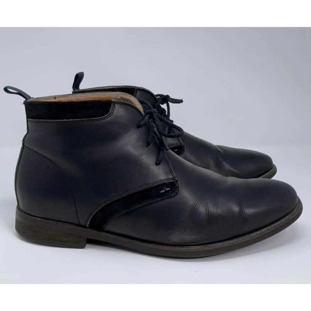 Florsheim 15167 Chukka Boots Mens 9W Black Leather Comfort Flexsole Dress Lace